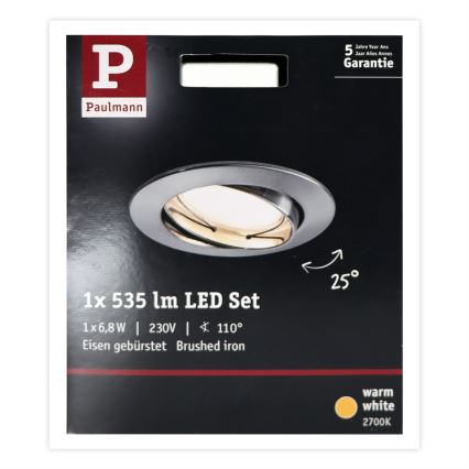 Paulmann 93979 - LED/6,8W IP23 Bathroom recessed light COIN 230V