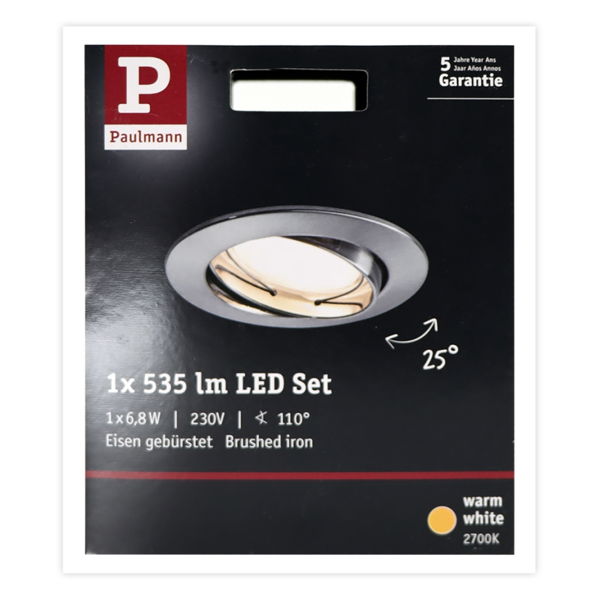 Paulmann 93979 - LED/6,8W IP23 Bathroom recessed light COIN 230V