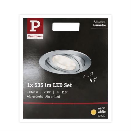 Paulmann 93983 - LED/6,8W IP23 Bathroom recessed light COIN 230V