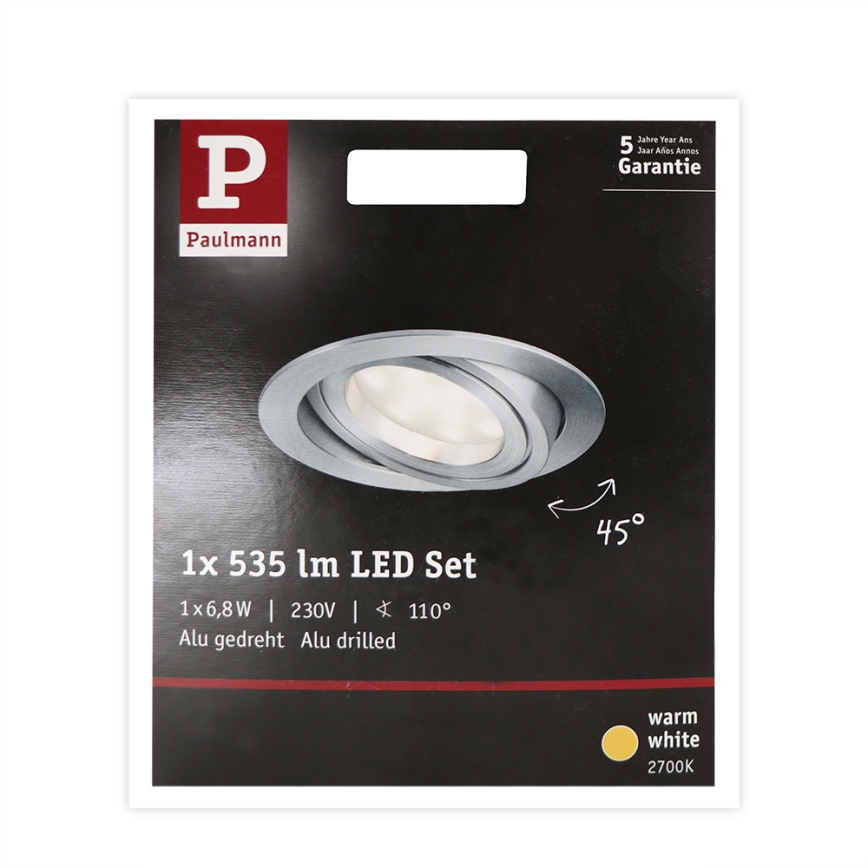 Paulmann 93983 - LED/6,8W IP23 Bathroom recessed light COIN 230V