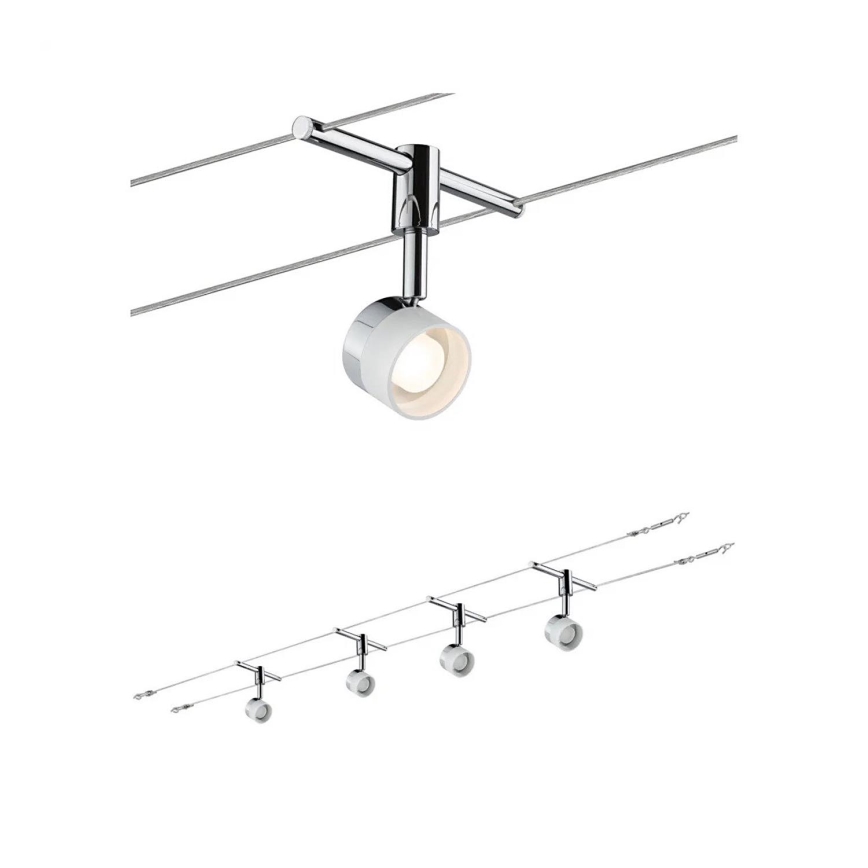 Paulmann 94080 - SET 4xLED/4,8W Spotlight for string system STAGE 230V shiny chrome