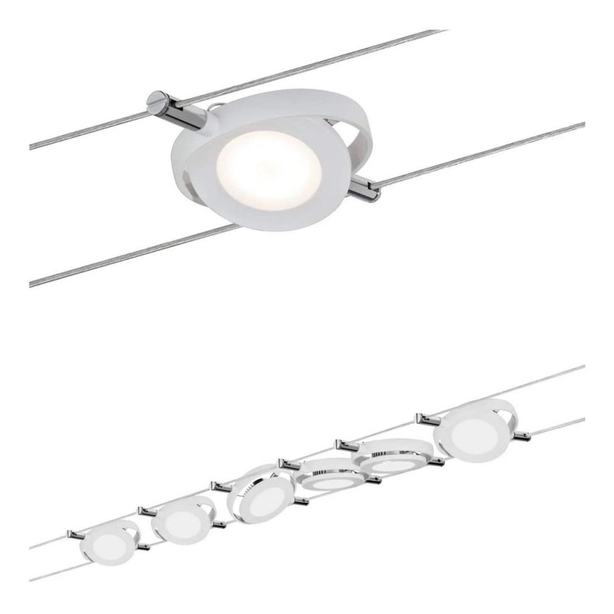 Paulmann 94106 - SET 6xLED/4W Spotlight for a string system ROUNDMAC 230V white