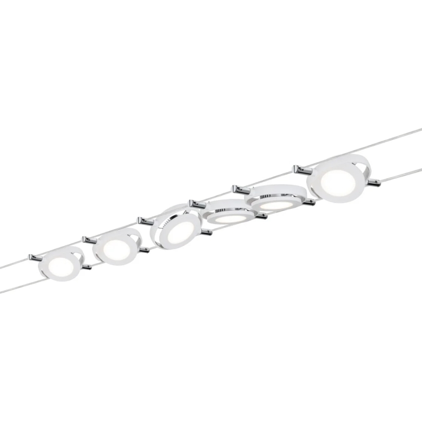 Paulmann 94106 - SET 6xLED/4W Spotlight for a string system ROUNDMAC 230V white