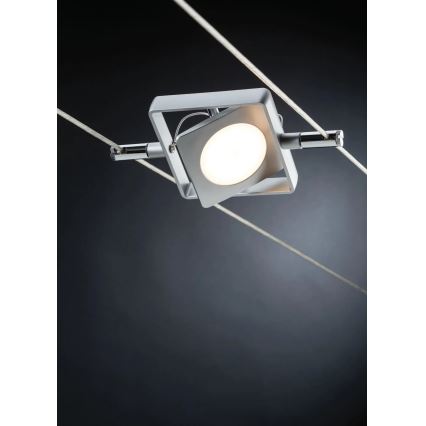 Paulmann 94107 - Set of 4 LED spotlights, 4.3W each, for MAC 230V cable system, matte chrome