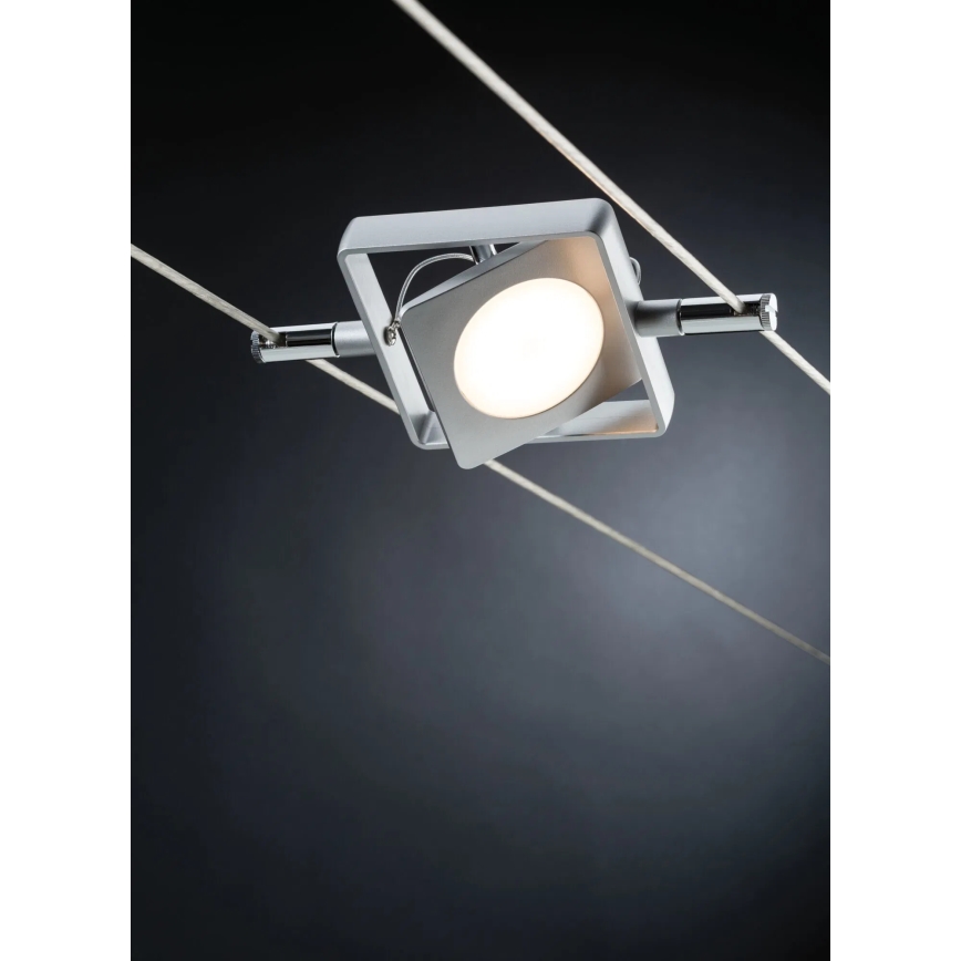Paulmann 94107 - Set of 4 LED spotlights, 4.3W each, for MAC 230V cable system, matte chrome