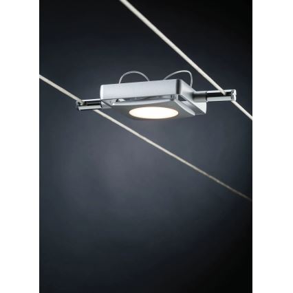 Paulmann 94107 - Set of 4 LED spotlights, 4.3W each, for MAC 230V cable system, matte chrome