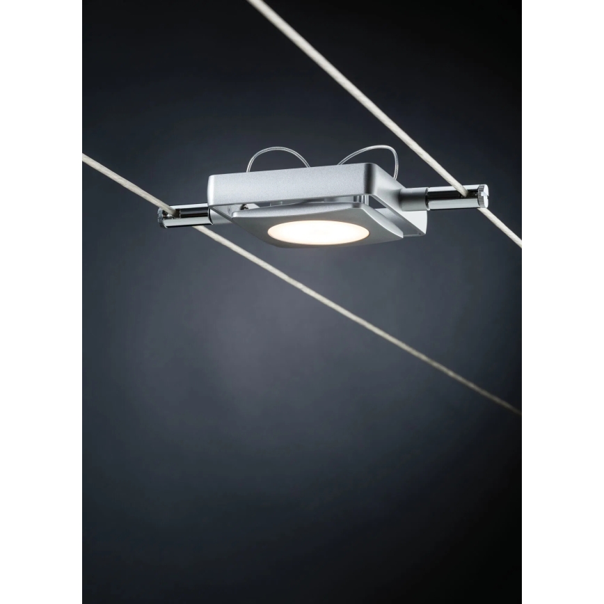Paulmann 94107 - Set of 4 LED spotlights, 4.3W each, for MAC 230V cable system, matte chrome