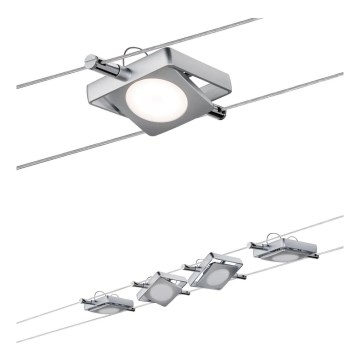 Paulmann 94107 - Set of 4 LED spotlights, 4.3W each, for MAC 230V cable system, matte chrome