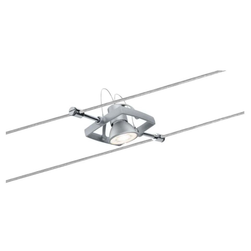 Paulmann 94133 - Complete MAC 230V Cable Lighting System, Set with 5 x GU5.3/10W, Matte Chrome