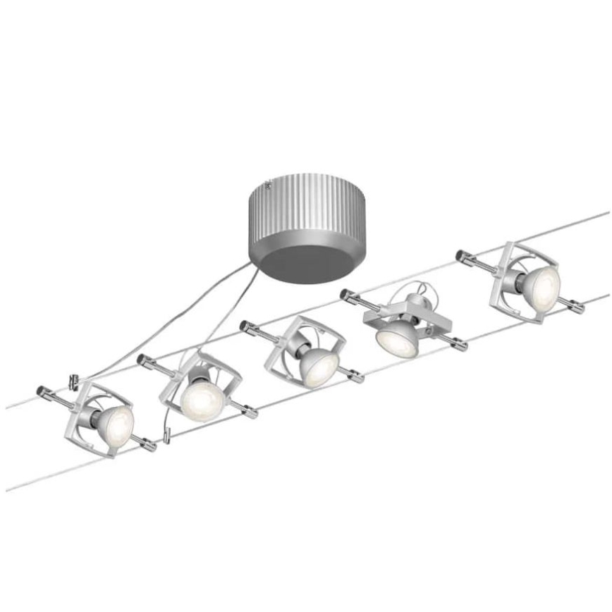 Paulmann 94133 - SET 5xGU5,3/10W Spotlight for a string system MAC 230V matte chrome