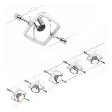 Paulmann 94134 - Set of 5 x GU5.3/10W Complete MAC 230V cable lighting system, white