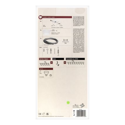 Paulmann 94134 - Set of 5 x GU5.3/10W Complete MAC 230V cable lighting system, white