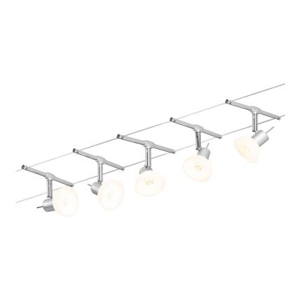 Paulmann 94136 - SET 5xGU5,3/10W Spotlight for string system SHEELA 230V shiny chrome