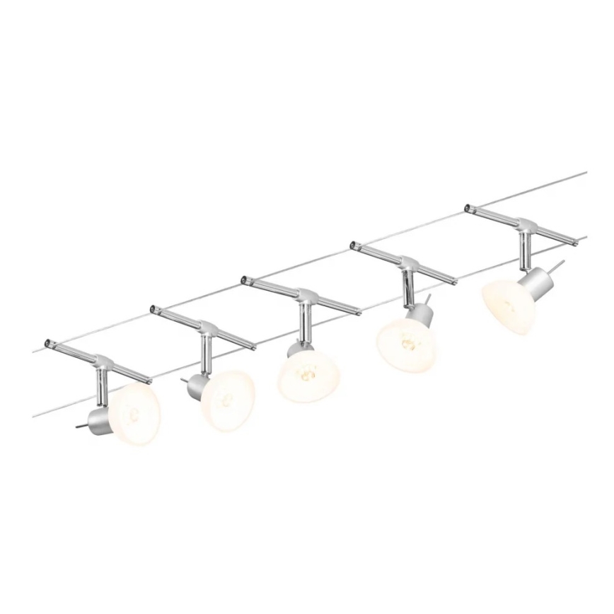 Paulmann 94136 - SET 5xGU5,3/10W Spotlight for string system SHEELA 230V shiny chrome