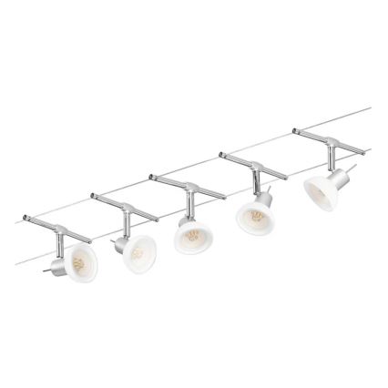 Paulmann 94136 - SET 5xGU5,3/10W Spotlight for string system SHEELA 230V shiny chrome