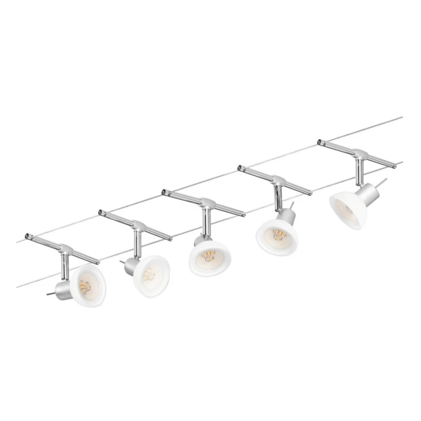 Paulmann 94136 - SET 5xGU5,3/10W Spotlight for string system SHEELA 230V shiny chrome