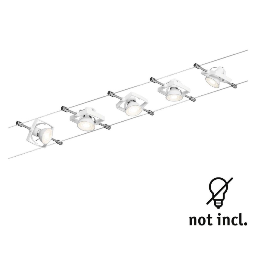 Paulmann 94149 - SET 5xGU5,3/10W Spotlight for a string system TECH 230V white