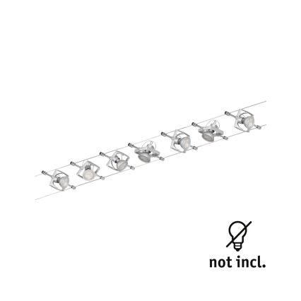 Paulmann 94152 - Complete MAC cable lighting system 230V, set of 7 x GU5.3/10W, matte chrome