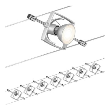 Paulmann 94152 - SET 7xGU5,3/10W Spotlight for a string system MAC 230V matte chrome