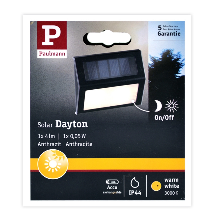 Paulmann 94234- LED/0,05W IP44 Outdoor solar light with sensor DAYTON 1,5V