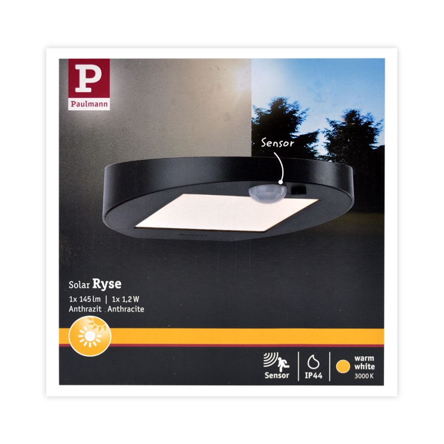 Paulmann 94246 - LED/1,2W IP44 Outdoor solar light with sensor RYSE 3,7V