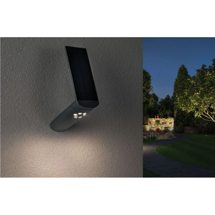 Paulmann 94261 - LED/1,2W IP44 Solar wall light with a sensor ILIAS 3,7V