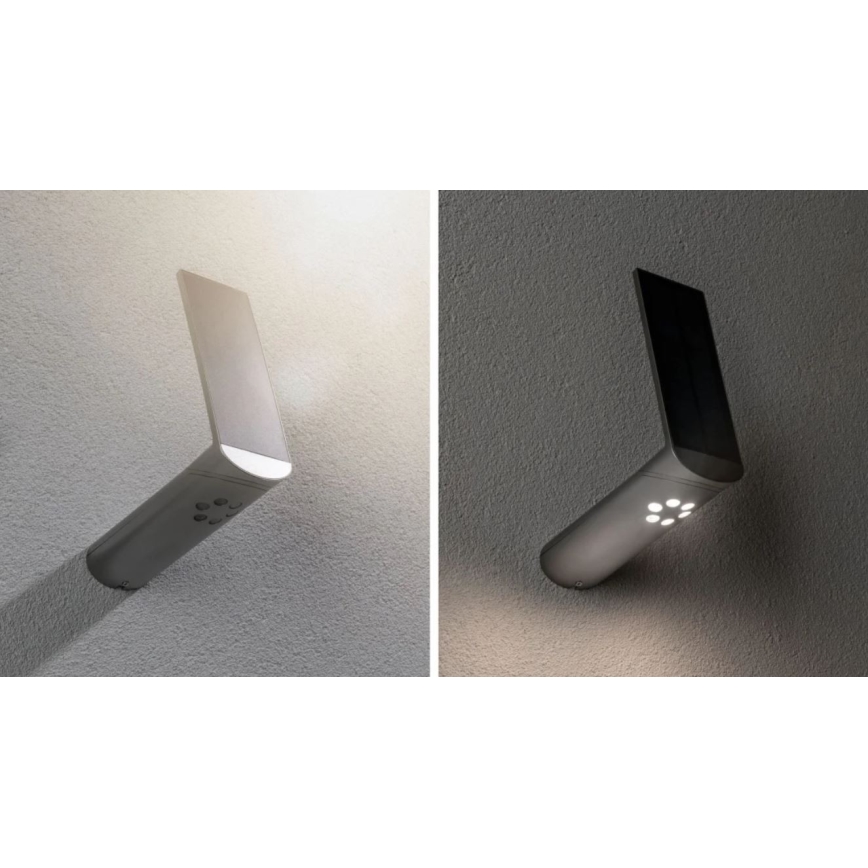Paulmann 94261 - LED/1,2W IP44 Solar wall light with a sensor ILIAS 3,7V