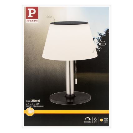 Paulmann 94309 - LED/0,8W IP44 Dimmable solar lamp LILLESOL 3,7V