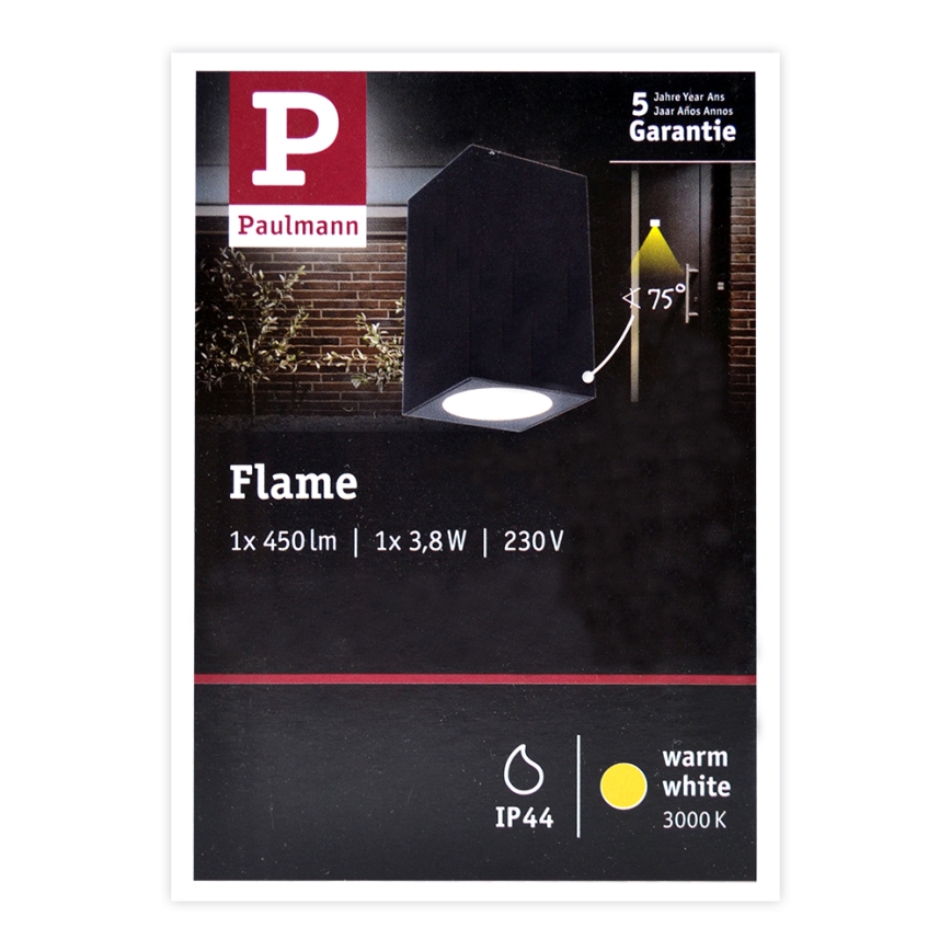 Paulmann 94327 - LED/3,8W IP44 Outdoor wall light FLAME 230V anthracite
