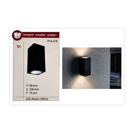 Paulmann 94328 - 2xLED/2,8W IP44 Outdoor wall light FLAME 230V anthracite