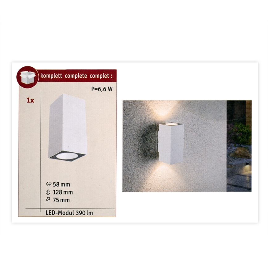 Paulmann 94330 - 2xLED/2,8W IP44 Outdoor wall light FLAME 230V white