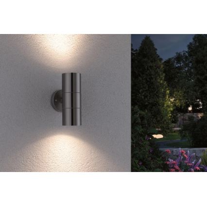 Paulmann 94331 - 2xGU10/10W IP44 Outdoor wall light FLAME 230V