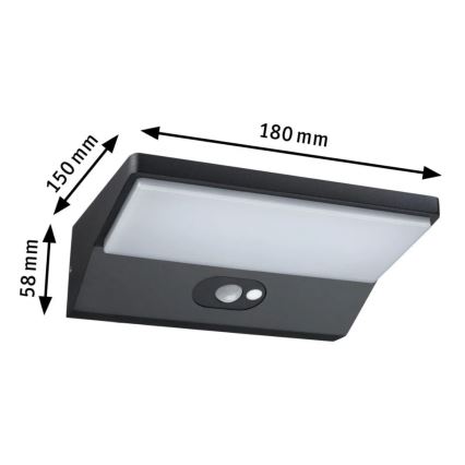 Paulmann 94333 - LED/7,4W IP44 Outdoor wall light with a sensor HOUSE 230V