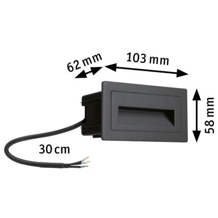 Paulmann 94383 - LED/4W IP44 Outdoor built-in light LONG 230V
