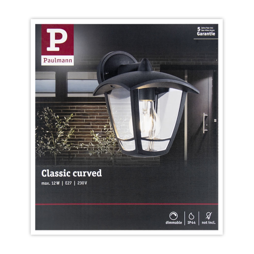 Paulmann 94392 - 1xE27/12W IP44 Outdoor wall light CLASSIC 230V