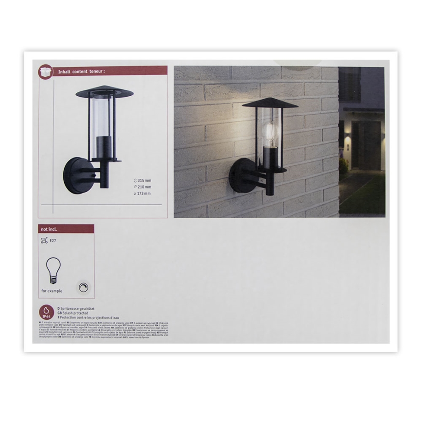 Paulmann 94398 - 1xE27/60W IP44 Outdoor wall light CLASSIC 230V