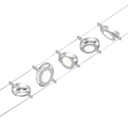 Paulmann 94414 - SET 5xLED/4,5W Spotlight for a string system ROUNDMAC 230V shiny chrome