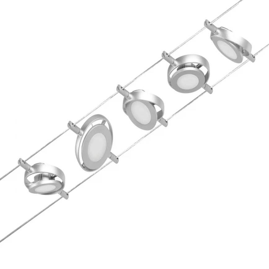 Paulmann 94414 - SET 5xLED/4,5W Spotlight for a string system ROUNDMAC 230V shiny chrome