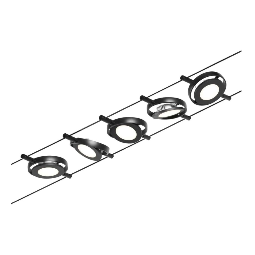 Paulmann 94418 - SET 5x LED/4.5W Complete ROUNDMAC cable lighting system 230V black