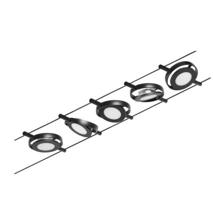 Paulmann 94418 - SET 5x LED/4.5W Complete ROUNDMAC cable lighting system 230V black