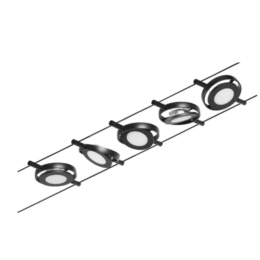Paulmann 94418 - SET 5x LED/4.5W Complete ROUNDMAC cable lighting system 230V black