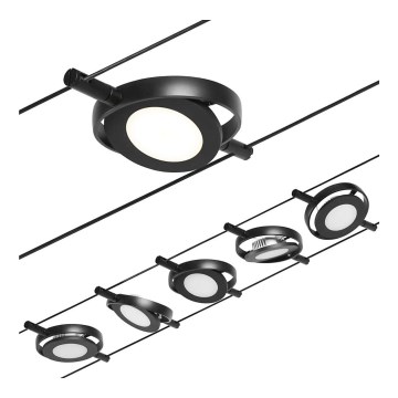 Paulmann 94418 - SET 5xLED/4,5W Spotlight for a string system ROUNDMAC 230V black