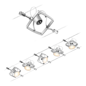 Paulmann 94430 - SET 5xGU5,3/10W Spotlight for string system MAC 230V matte chrome