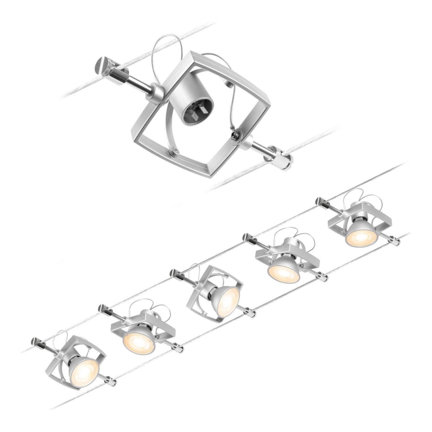 Paulmann 94430 - SET 5xGU5,3/10W Spotlight for string system MAC 230V matte chrome