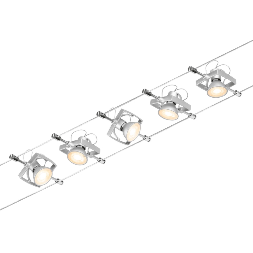 Paulmann 94430 - SET 5xGU5,3/10W Spotlight for string system MAC 230V matte chrome