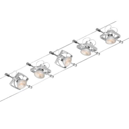 Paulmann 94430 - SET 5xGU5,3/10W Spotlight for string system MAC 230V matte chrome