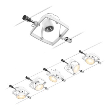 Paulmann 94432 - Complete MAC 230V Cable System with 5 x GU5.3/10W Bulbs, White