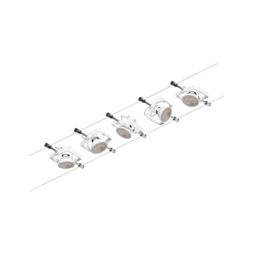 Paulmann 94432 - Complete MAC 230V Cable System with 5 x GU5.3/10W Bulbs, White
