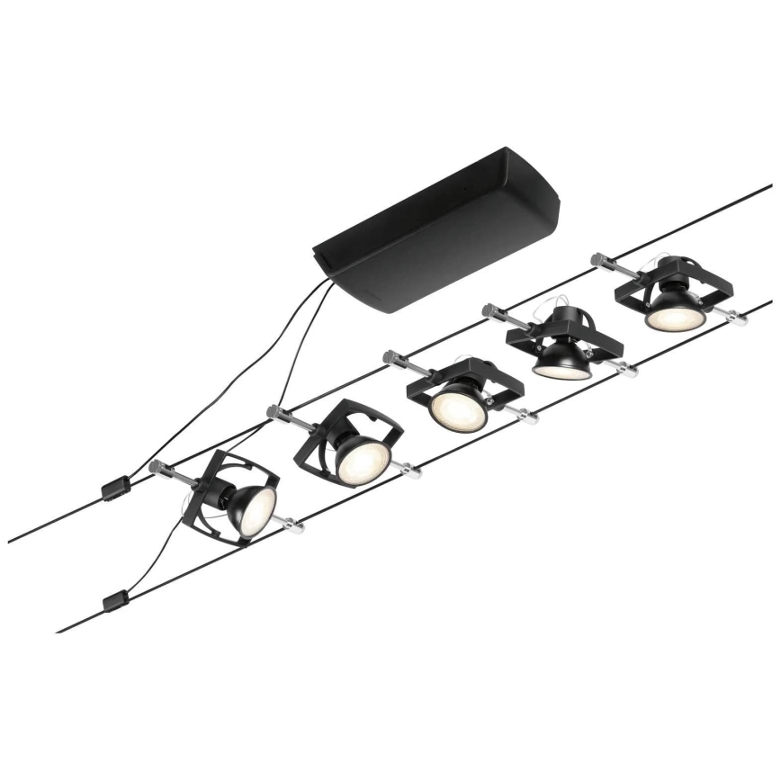 Paulmann 94434 - SET 5xGU5,3/10W Spotlight for a string system MAC 230V black