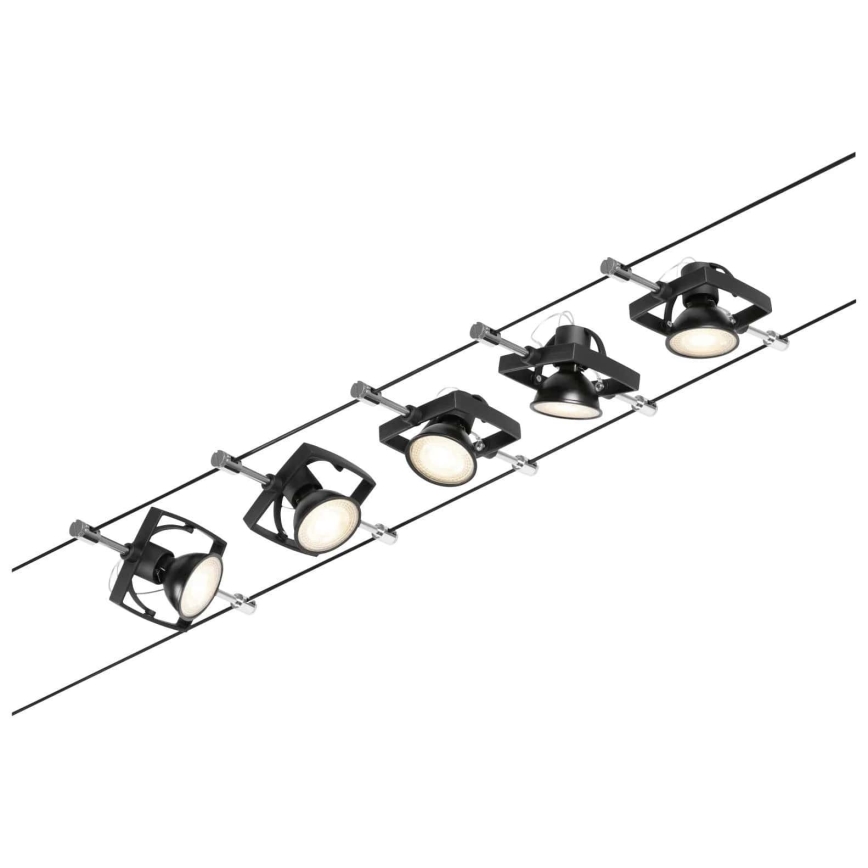 Paulmann 94434 - SET 5xGU5,3/10W Spotlight for a string system MAC 230V black